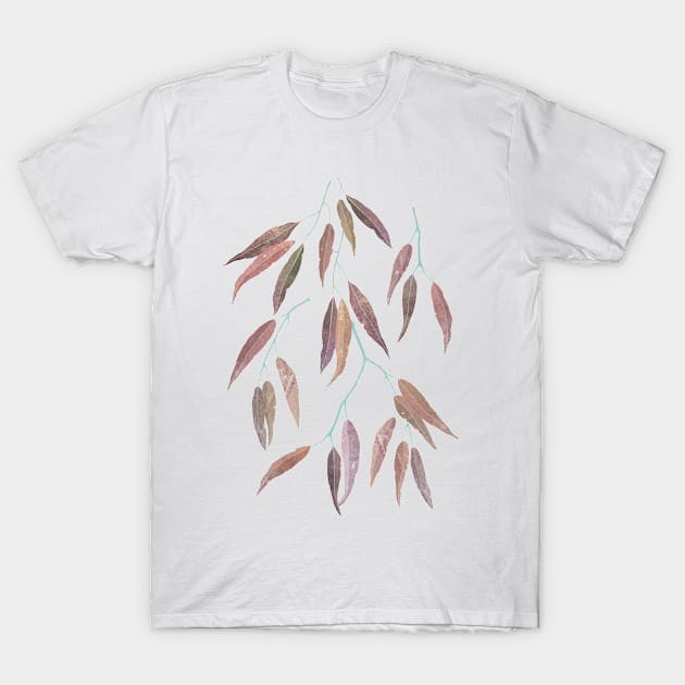 Eucalyptus leaves on marsala T-Shirt by LavishSeason